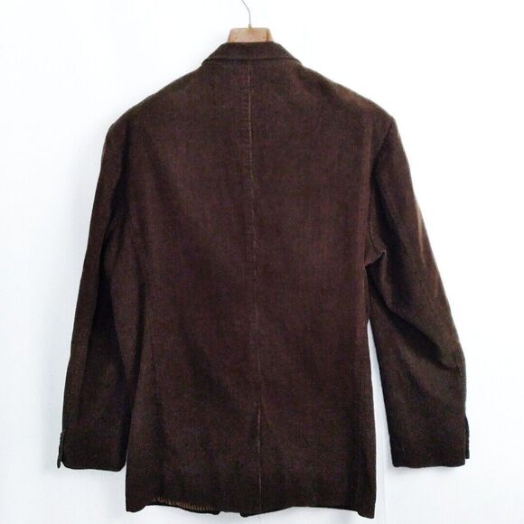 Izod Mens Logo Chocolate Brown Relaxed-Fit Corduroy Sport Coat Blazer XL - Picture 6 of 16